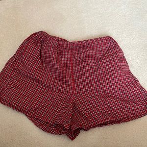 Brandy red plaid shorts